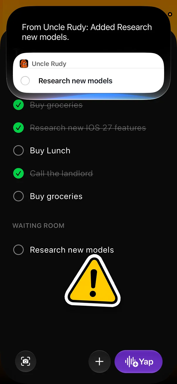 Siri acting on the list already on screen