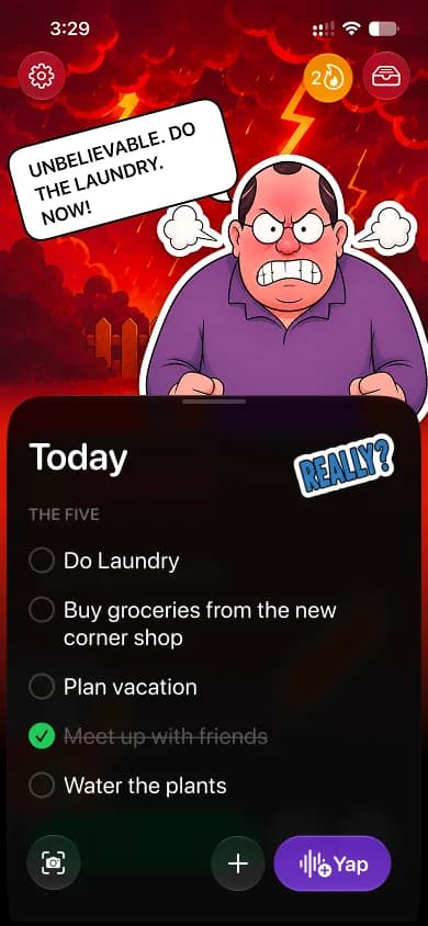 Today's five: the day's five tasks