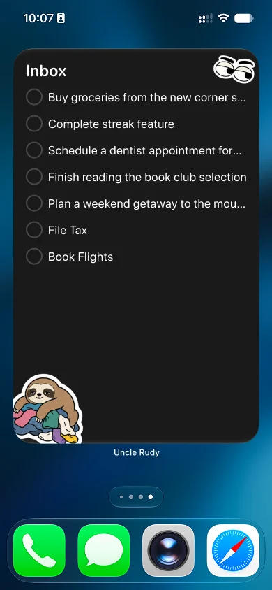 The extra-large widget on the Home Screen
